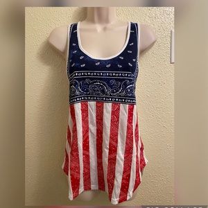Icing bandanna flag print tank top one size